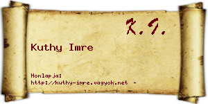 Kuthy Imre névjegykártya
